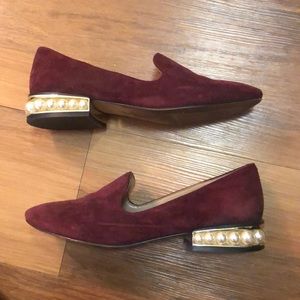 Maroon suede flats